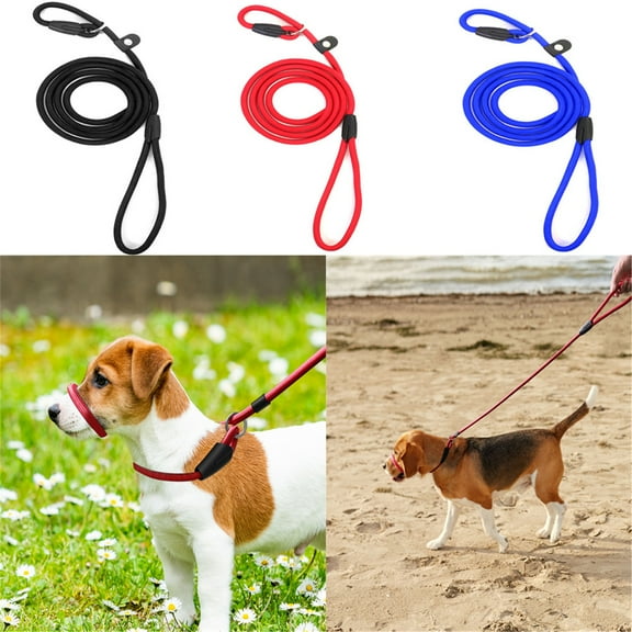 OAVQHLG3B - Premium Rope Dog Leash - Durable Mountain Climbing Rope with Sturdy Bull Buckle & Comfortable Handle