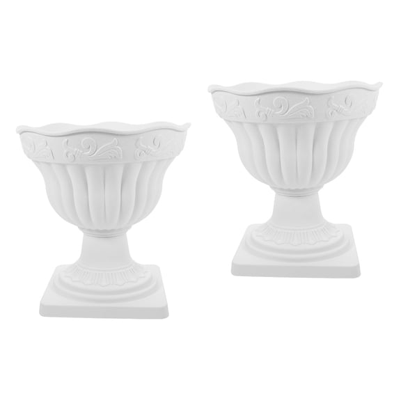 WEUVEB White Plastic Balcony Planter for Wedding Decoration and Home Use 2Pcs