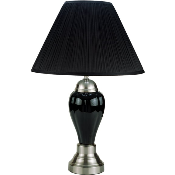 Silver/Ivory Ceramic Table Lamp, 27"