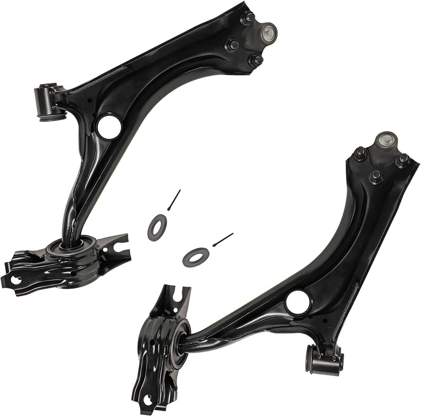 Detroit Axle - Front Lower Control Arms with Ball Joints + Outer & Inner Tie Rods Sway Bars Kit Replacement for 2016-2019 Honda Civic 1.5L
