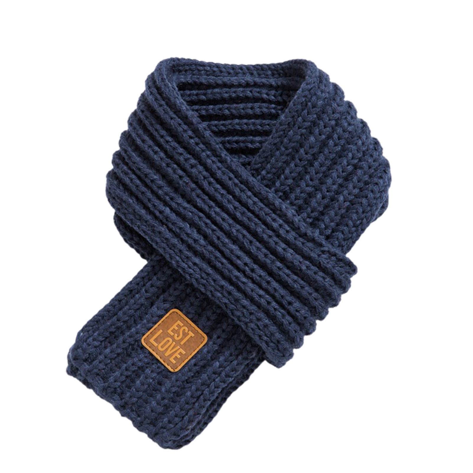 Kids Scarf Winter Knitted Kids Scarves Solid Color Neck