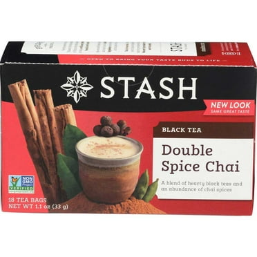 Stash Double Spice Chai Black Tea, 18 tea bags per pack -- 6 packs per case.