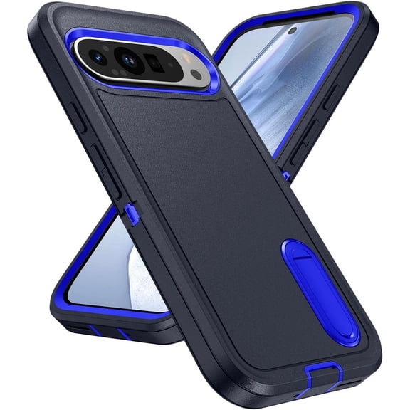 KOMI Shockproof Case for Google Pixel 9/9 Pro/9 Pro XL,Scratch-Resistant Drop Protection Case with Kickstand Raised Edges Highly Grippy Cover