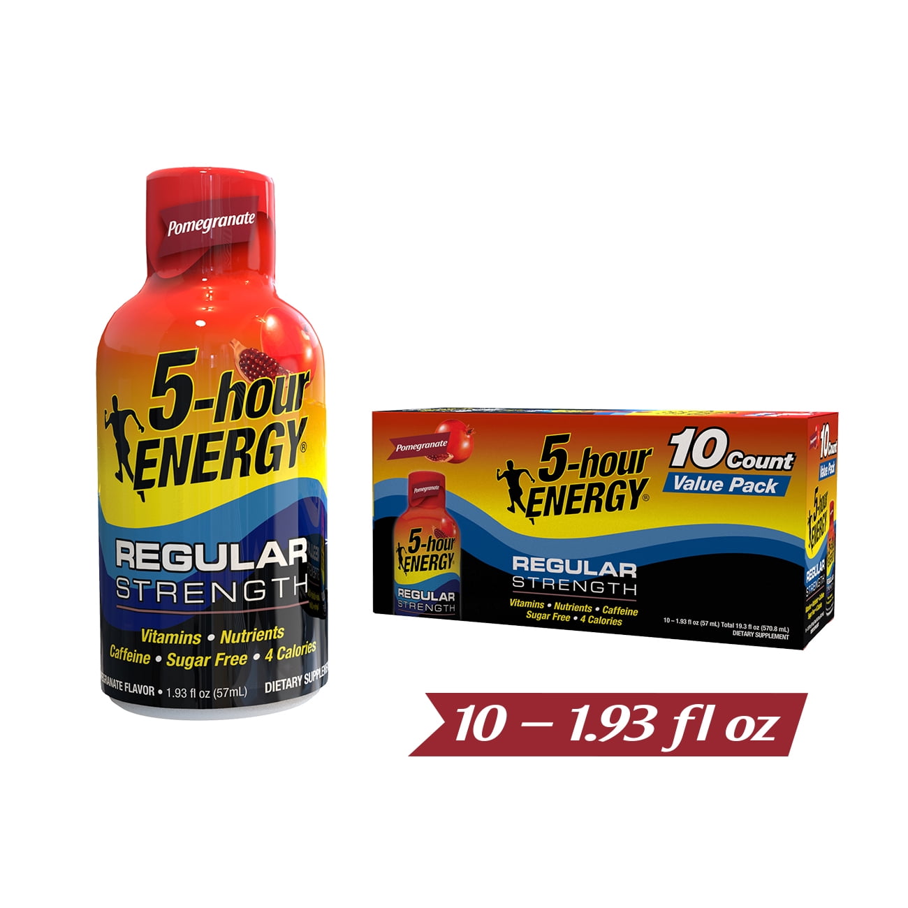 5hour ENERGY® Shot, Regular Strength, Pomegranate, 1.93 oz, 10 Pack