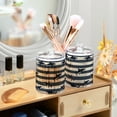 thumbnail image 3 of Yayeee 4 Pack Qtip Holder Bathroom Cotton Swab Canister with Lid Clear Dispenser Set, Dark Sharks, 3 of 6