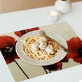 thumbnail image 6 of Pratyus Red Flowers Linen Cloth Indoor Outdoor Table Placemats Set of 4 for Dining, Birthday Parties, Christmas, Buffets - Home Decoration 18x12in, 6 of 8