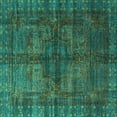 thumbnail image 1 of Ahgly Company Machine Washable Indoor Square Oriental Turquoise Blue Modern Area Rugs, 5' Square, 1 of 4