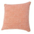 thumbnail image 6 of LR Home Ox Bay Hand-Woven Orange/White Diamond All-Natural Cotton Pillow Cover, 6 of 9