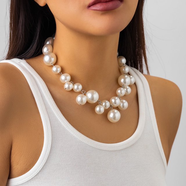 Collar De Perlas De Imitación, Innovador Collar De Perlas De Imitación Hecho A Mano Para Mujer, De Moda Para Uso Diario Para Fiesta