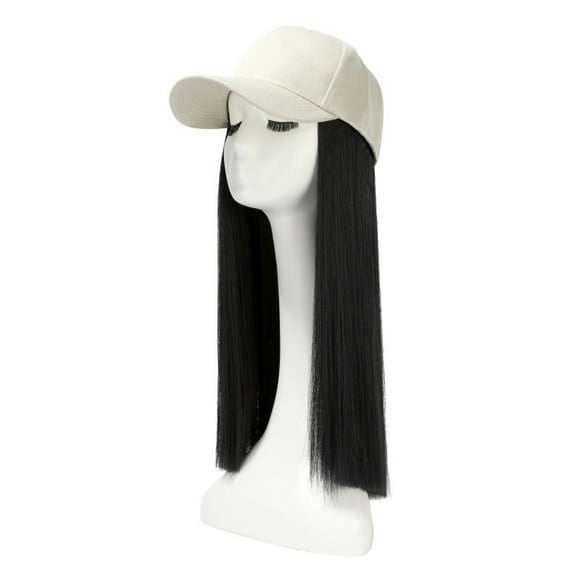 Clearance Sale! Zoofduhp Baseball Cap,Hats for Women,Hat Long Hair Attached Hair Wig Hair Baseball Hairstyle Cap Straight Adjustable Wig Trucker Hat,Sun Hats for Women A One Size