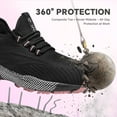 thumbnail image 3 of SPIEZ® Women's Composite Toe Safety Shoes,Breathable Non Slip Work Shoes,Lightweight Safety Sneakers with Air Cushion-Black Pink,Size 9, 3 of 10