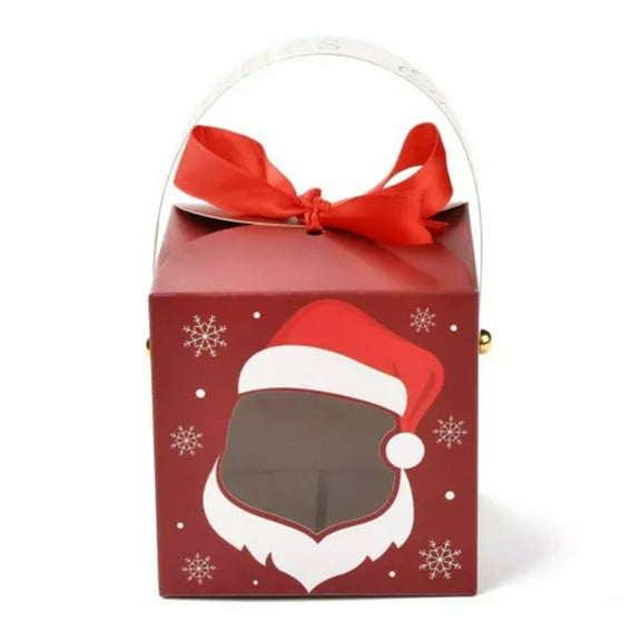 GKNET 20Sets Christmas Treat Boxes 9cm Xmas Candy Cardboard Gift Box with Window-Santa Claus
