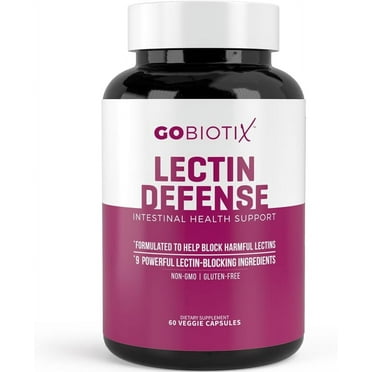 GoBiotix Lectin Defense Supplement for Intestinal Health, Bloating, and Immune Support, 60 Capsules
