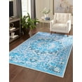 thumbnail image 2 of Rugs.com Francesca Collection Washable Rug – 6' x 9' Aqua Blue Flatweave Rug Perfect For Bedrooms, Dining Rooms, Living Rooms, 2 of 6
