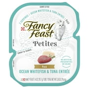 Fancy Feast Petites Ocean Whitefish & Tuna Entree Gourmet Pate Wet Cat Food, 2.8 oz Tub