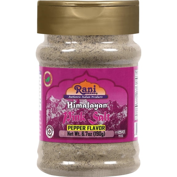 Rani Himalayan Pink Salt Pepper Flavor (84 Essential Trace Minerals) 6.7oz (190g) PET Jar ~ All Natural | Vegan | Gluten Friendly | NON-GMO | Indian Origin