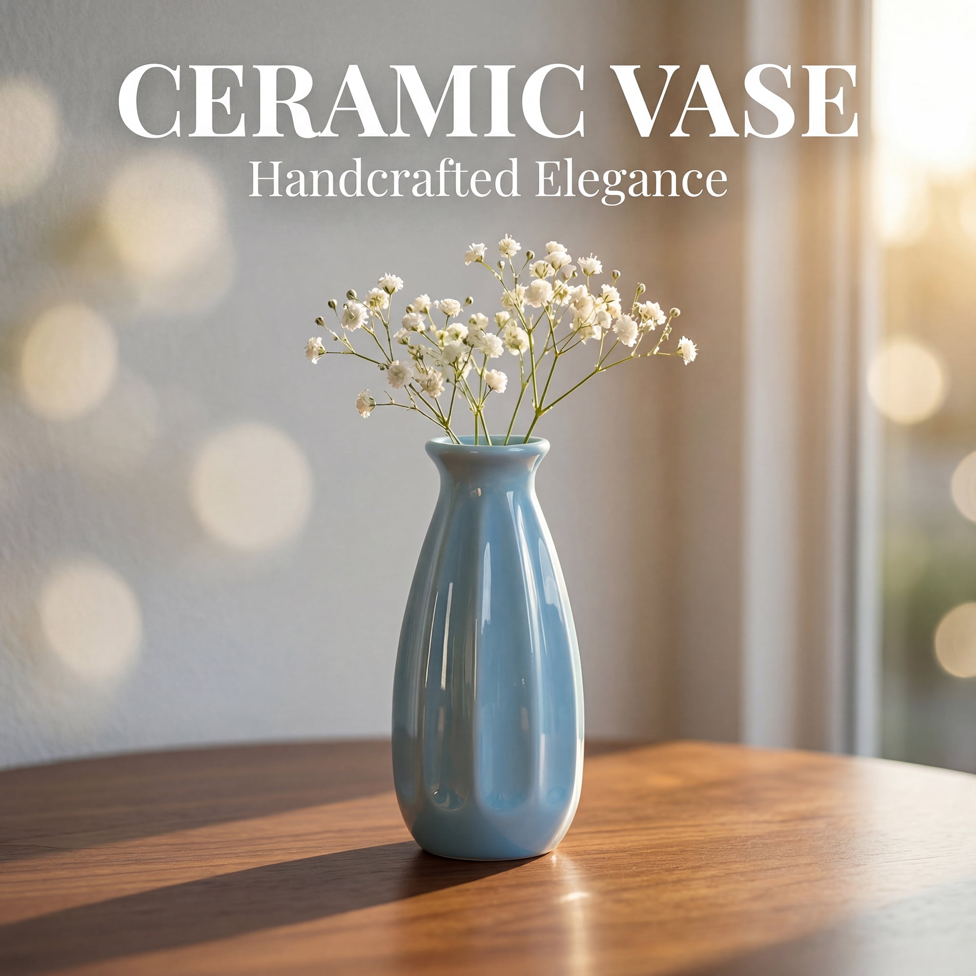 Unique Bargains Mini Ceramic Matte Ribbed Flower Vase Blue 2.4"L x 2.4"W x 5.1"H