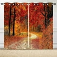 thumbnail image 3 of Autumn Curtains Grommet Blackout Thermal Insulated Curtains Nature Fall Forest Tree Print Pattern Light Blocking Window Drapes for Bedroom Living Room 2 Panels-42"W x 63"L (Pack of 2), 3 of 7