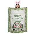 thumbnail image 2 of Throw Blanket Fleece Throw Blanket 50x60in, Easter Egg Rabbit Green Truck Soft Lightweight Bed Blankets Spring Flower Wood Plank Fuzzy Couch Blankets for All Season, 2 of 9