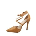 thumbnail image 2 of Young-8 Women's Pointy Toe Ankle Strap Zipper Stiletto Pumps Shoes ( Tan, 7.5), 2 of 2