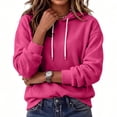 thumbnail image 4 of Women's Pullover Hoodie Cozy Streetwear Sweatshirt with Drawstring Hood Kangaroo Pocket Relaxed Fit Hoodies, 2XL, 4 of 5