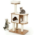 thumbnail image 1 of Gymax 46'' Modern Wooden Cat Tree with Platform & Washable Cushions for Kittens & Cats, 1 of 10