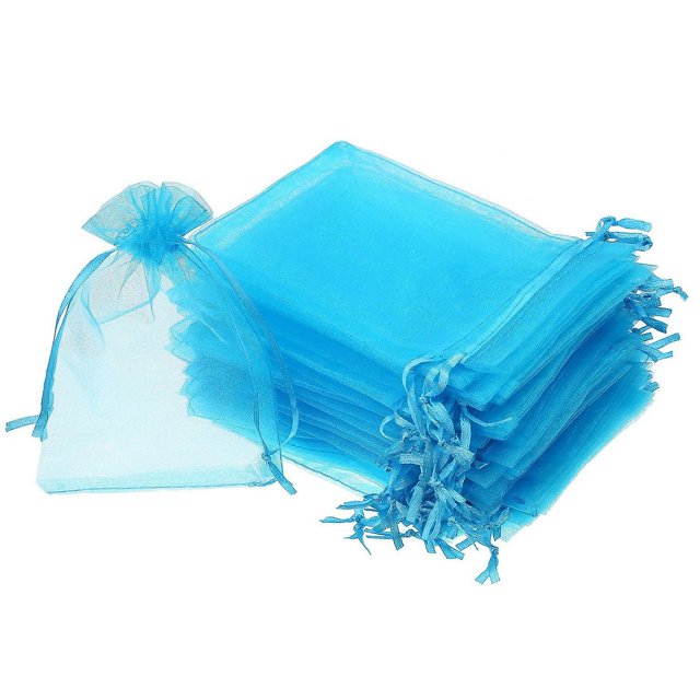 Bolsas de Regalo de Organza shaofei 50 Piezas 4 x 6 Pulgadas Azul Aguamarina