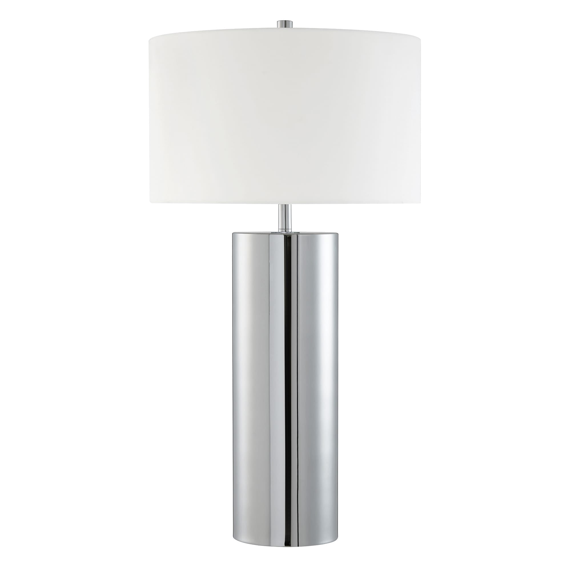 Heath & Cliff York 29.5" Tall Table Lamp with Fabric Shade Polished Nickel