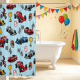 thumbnail image 3 of Erosebridal Race Car Shower Curtain 72Wx84L, Trophy Bathroom Shower Curtain, Black Blue, 3 of 5