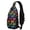 Bulldog Black Pattern, variant on West Highland White Terrier and Beach Sling Backpack, Cycling Sling Bag with Earphone Port, Multi Pocket Design Gift Ideas for Hiking Cycling Walking