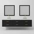 thumbnail image 5 of Castor 80 in W Black Double Bath Vanity, Carrara Marble Top, Faucet Set, and 36 in Mirrors, 5 of 11