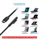thumbnail image 5 of 2X Cable de Carga USB-C de Nylon para Surface Pro 6/5/4/3 Surface Ordenador Portátil 1.5 M 45W 15V PD Cable de Fuente de Alimentación, 5 of 5