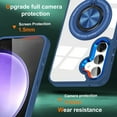 thumbnail image 4 of Allytech Crystal Clear Case for Samsung Galaxy S24 with 360° Rotatable Ring Holder Kickstand, [Compatible with MagSafe] Soft Bumper + Hard PC Hybrid Protective [Non-Yellowing] Case, Darkblue, 4 of 7