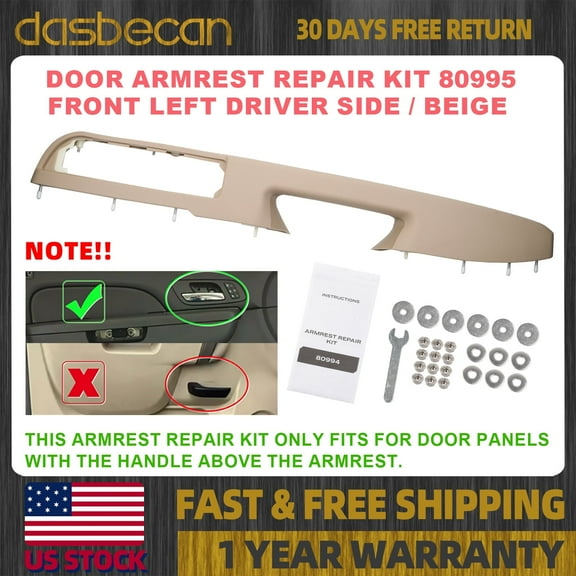 Dasbecan Beige Front Driver Side Door Armrest Repair For Tahoe Silverado 2010-2014 80995