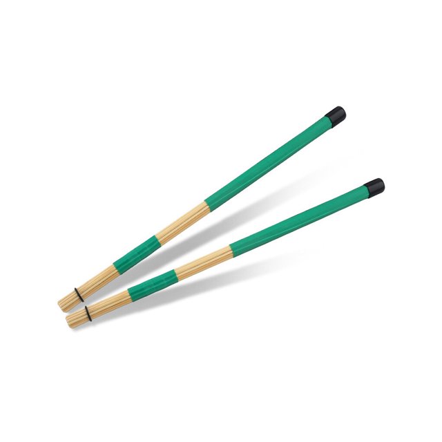 Wosthever 2 uds baquetas instrumento de de bambú tacos Fascis partes palos balada varilla tambor música folk paquete mango de goma Accesorios para instrumentos musicales Verde