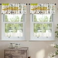 thumbnail image 2 of LALILO Kitchen Curtain Valance North America Flora And Map Rod Pocket Window Curtain 52"x 18" Set of 2, 2 of 5