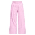 thumbnail image 6 of Lenpel Palazzo Pants for Women Striped Elastic Waist Lounge Trousers with Pockets Summer Beach Vacation Clothes, 6 of 6