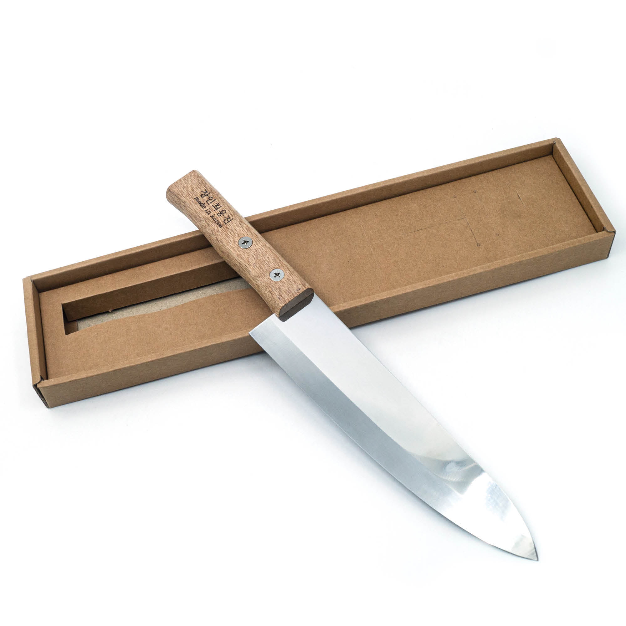 9-Inch Stainless Steel Sharp Chef's Kitchen Knife With Wooden Handle,  Ergonomic Handle Engraved - Hand Crafted By Korean Master Blacksmith, Made  in Korea 