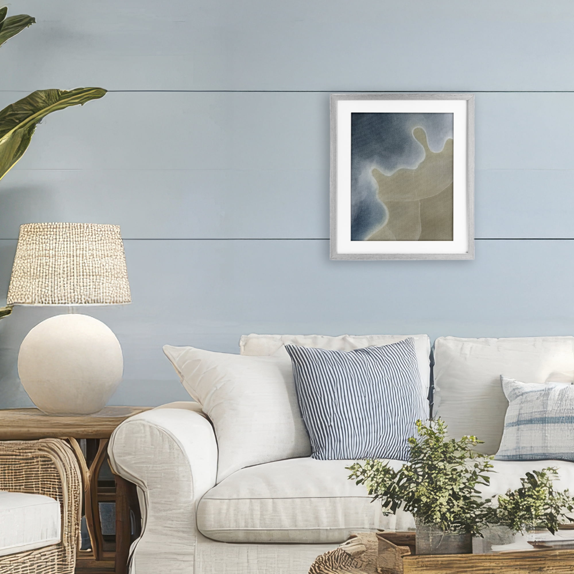 Stupell Industries Turning The Tides Abstract Gray Framed Print Under Glass, design by Grace Popp