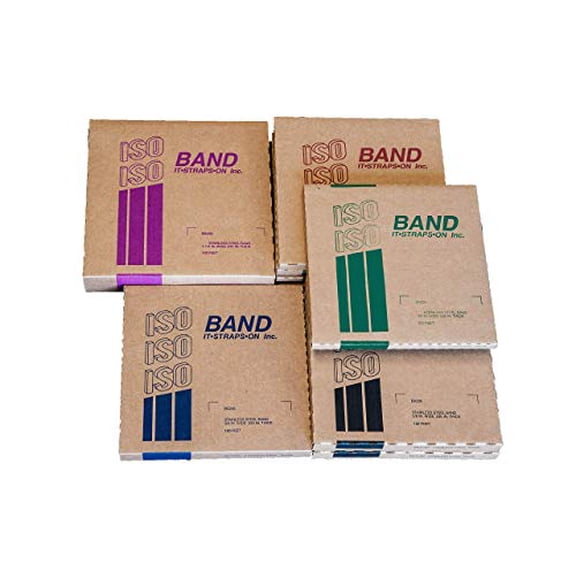 ISO LG181 Type 201 Stainless Steel Lite Gauge Band, 1/2" wide x .020" thick x 100' roll