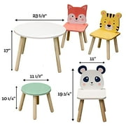 Kids Animal Table & Chair Set- Toddler Table w 3 Toddler Seats & Adult Stool for Arts, Activities- Adorably Themed Playroom Furniture, Dining Table or Activity Center for Daycares Classroom Play Area