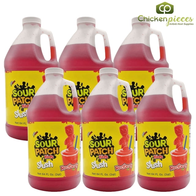 Sour Patch Kids Redberry Slushy Syrup, Professional "Sour Then Sweet" Concentrate, 1.89L (64 oz) High-Yield Jug (5:1 Mix Ratio)
