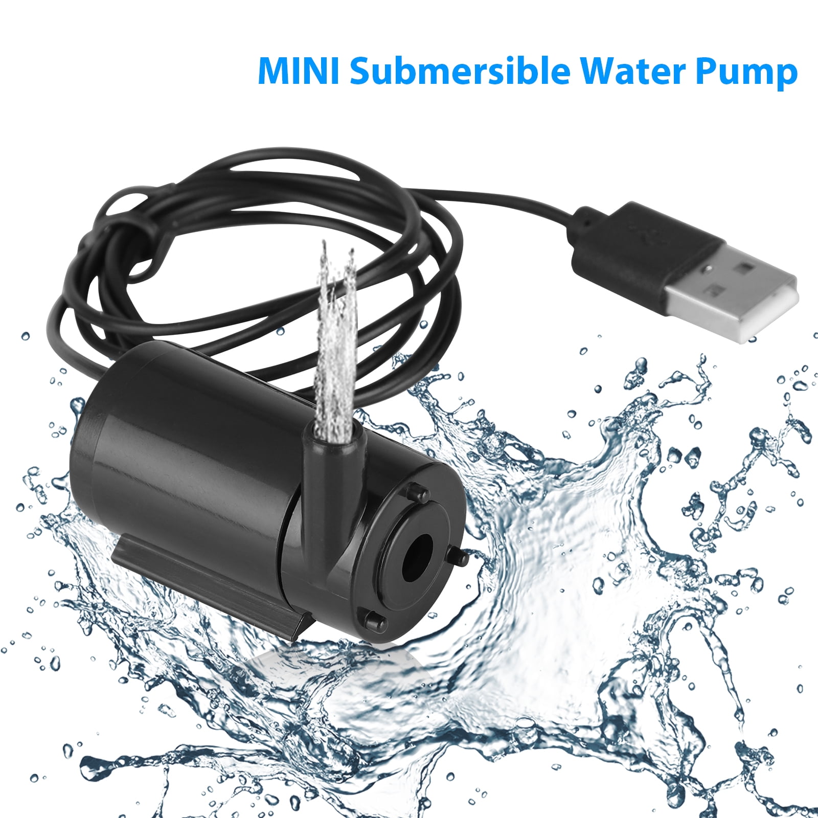 Brushless DC 6V Micro Submersible Water Pump Waterproof for Aquarium Fountain Garden House Water w/USB Plug 