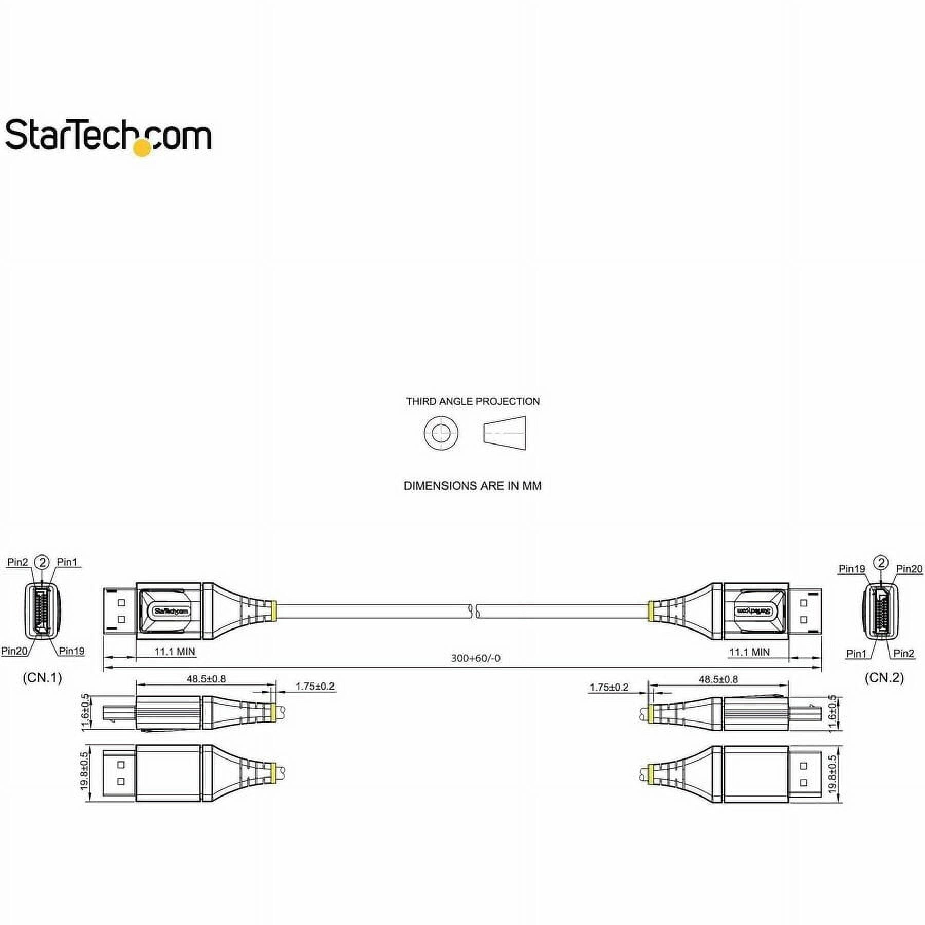 StarTech.com 1ft (30cm) DisplayPort 1.4 Cable, 8K 60Hz HDR10, UHD 4K 120Hz Video, DP to DP Monitor Cord, DP 1.4 Cable, M/M