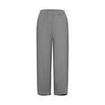 thumbnail image 5 of ICQOVD Women Casual High Waist Solid Summer Cotton Loose Long Straight Pants, 5 of 6