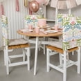 thumbnail image 3 of Boho Green Flower Chair Back Covers, Removable Chair Covers for Dining Chairs Set of 6, Washable Chairs Slipcovers Back Seat Protector for Wedding Party 19"x20", 3 of 9