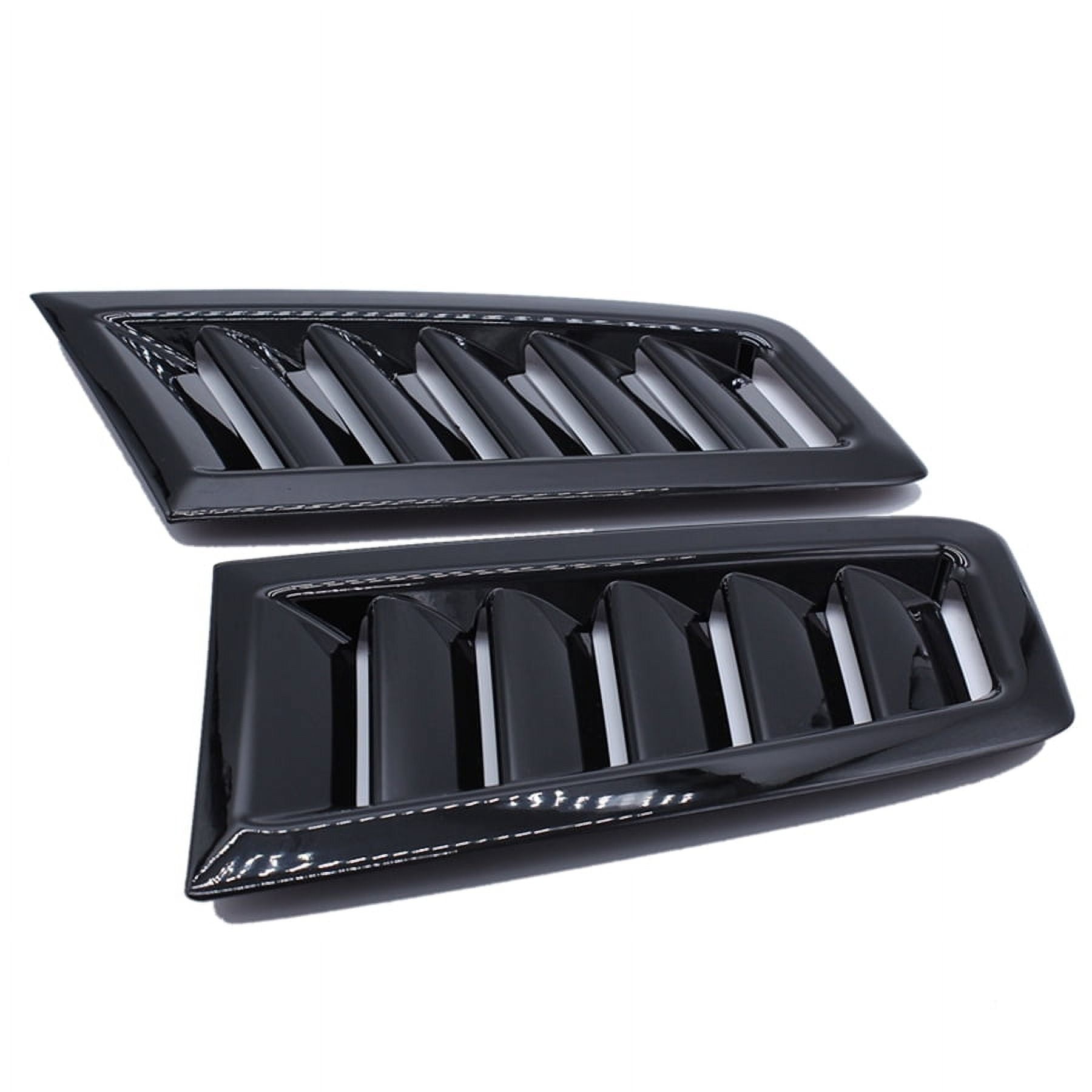 2 x Glossy Black ABS Car Hood Bonnet Vents Air Flow Intake Decor Cover RS Style