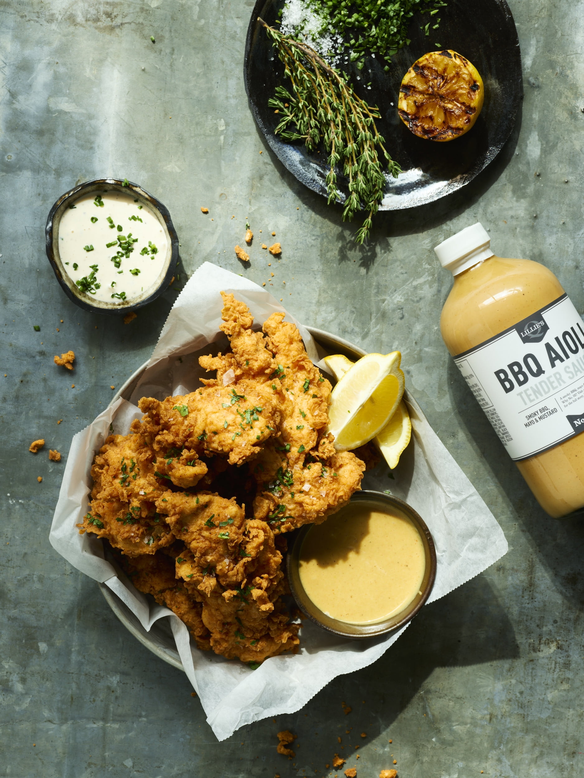 Lillie's Q BBQ Aioli Chicken Tender Sauce, 16.5 fl oz –Smoky BBQ Mayo Mustard, Gluten-Free, No HFCS