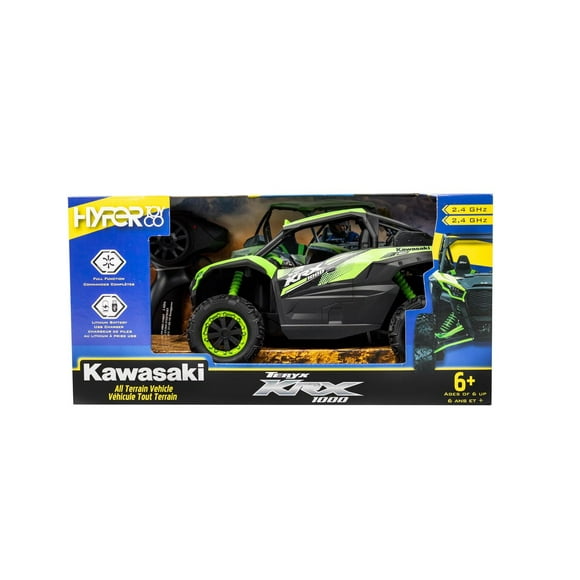 Jouet Kawasaki KRX 1000 téléguidé à échelle 1:18 avec chargeur
