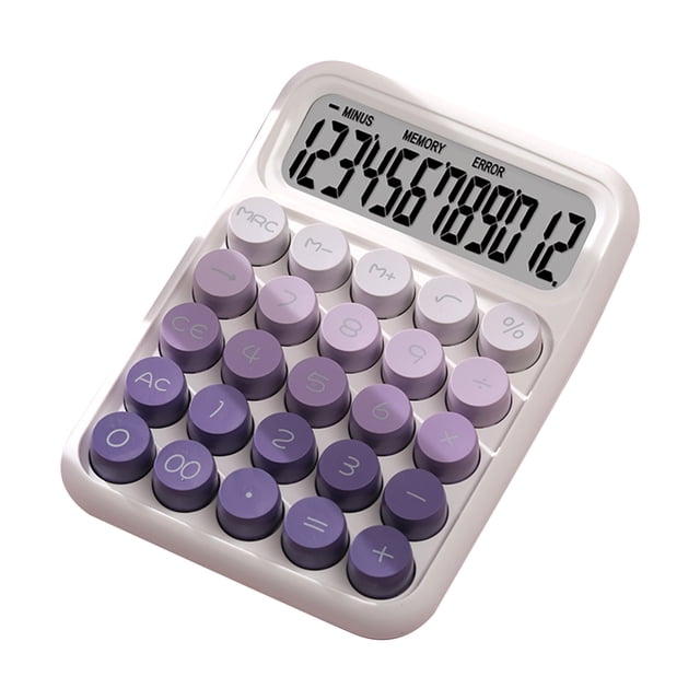 Jovati Cute Calculator Small Portable Scientific Calculator For Students 12 Digits Mini Body Plastic Keys Non-slip Bottom Pad Clear Keys